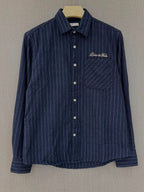 Born to Fade Pinstripe Shirt - Navy Blue