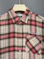 Born to Fade Plaid Flannel Shirt - Pink Cream