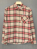 Born to Fade Plaid Flannel Shirt - Pink Cream