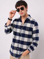 Buffalo Check Shirt - Navy White