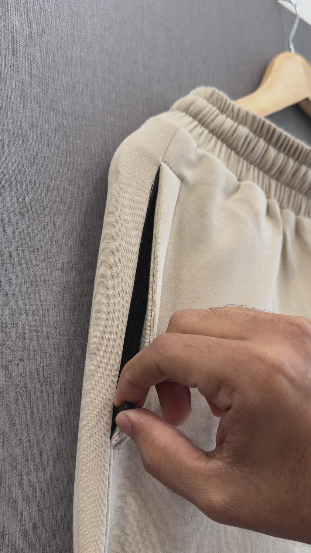 Straight Fit Track Pant - Sand Beige